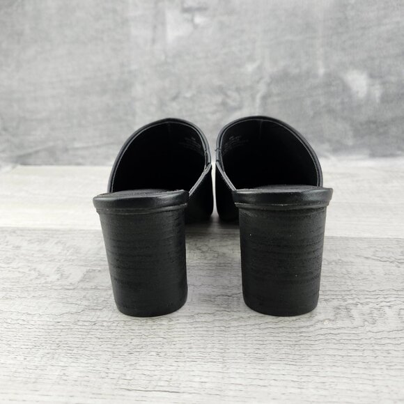 Rohb By Joyce Azria Women 6 Willow Point Closed Toe Mules Black PU ***Tried ON** - Picture 3 of 16